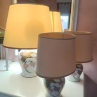 3 Bajour in ceramica bianca con disegno colorato 