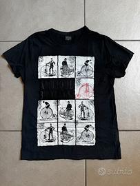 T-shirt Piazza Italia nera tg. M Antique Bicycles