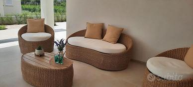 Set da giardino in rattan sintetico
