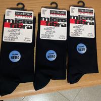 Set 3 calze da uomo nere in microfibra