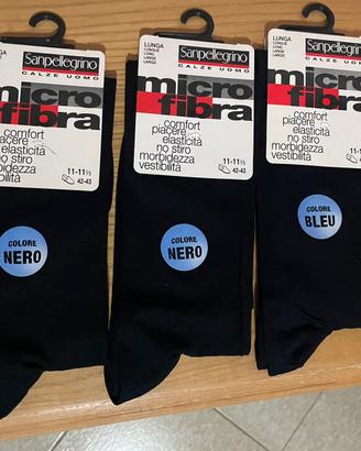 Set 3 calze da uomo nere in microfibra