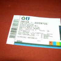 Biglietto partita 2008 Inter-Juventus 2-2 TIM CUP