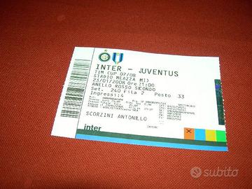 Biglietto partita 2008 Inter-Juventus 2-2 TIM CUP