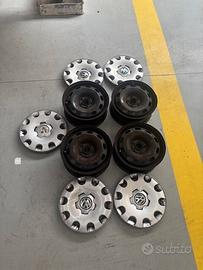 4 Cerchi Usati Orginali Vw Polo 15 Pollici + calot