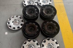 4 Cerchi Usati Orginali Vw Polo 15 Pollici + calot