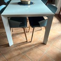 Tavolo allungabile metallo e vetro