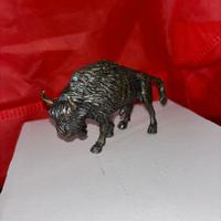 Miniatura statuina argento BISONTE fatta a mano