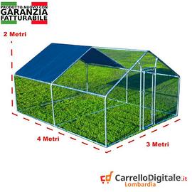 Recinto per Polli 3x4 m x h 2 m – 12 mq - blu