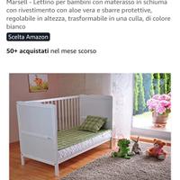 Lettino trasformabile con o senza sbarre