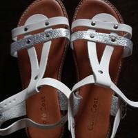 Sandali bianchi e argento n. 39