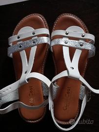 Sandali bianchi e argento n. 39