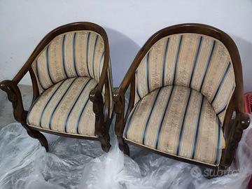 COPPIA POLTRONE ANTIQUARIATO ELEGANTI STUPENDE
