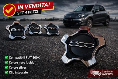 Coprimozzo Fiat 500X Tappo Mozzo Borchia Silver
