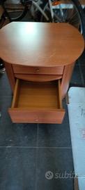 coppia comodini 3 cassetti + ripiano