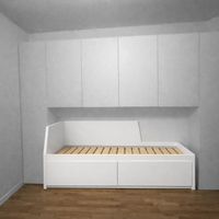 FLEKKE struttura letto/divano 2 cassetti bianco