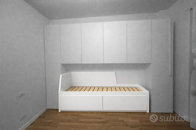 FLEKKE struttura letto/divano 2 cassetti bianco