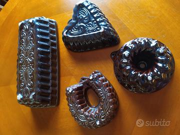 4 stampi vintage per torte/budini 