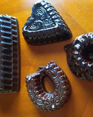4 stampi vintage per torte/budini 