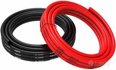 Cavo Silicone 8AWG 5 m Rosso/Nero Alta Resistenza