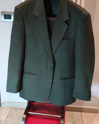 vestito completo uomo verde scuro lana e viscosa