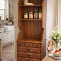 Credenza / Piattaia in legno con alzata