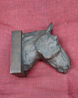 bronzo testa cavallo di Ligabue Antonio 