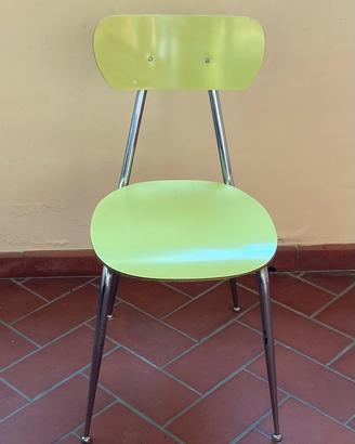 Set 6 Sedie Vintage in Formica Verde e Metallo