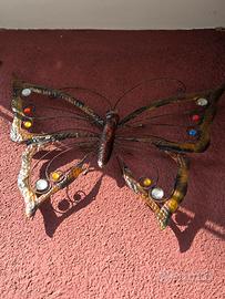 Farfalla decorativa da parete in metallo