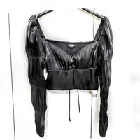 Top Maglietta a maniche lunghe con dettagli elasti