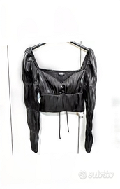 Top Maglietta a maniche lunghe con dettagli elasti