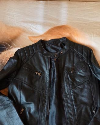 giubbotto donna biker pelle nero Conbipel 