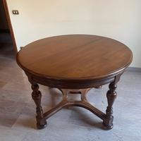 Tavolo Rotondo Allungabile in Noce Stile Classico