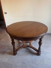 Tavolo Rotondo Allungabile in Noce Stile Classico