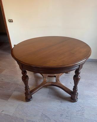 Tavolo Rotondo Allungabile in Noce Stile Classico