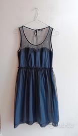 Zara trafaluc abito corto tg S blu e nero tulle