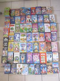 Videocassette vhs 64 vari cartoni animati