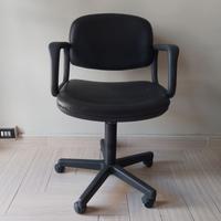 Sedia ufficio scrivania pelle ruote braccioli nera