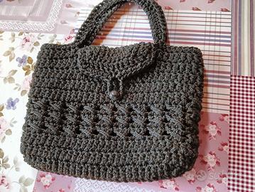 borsa fatta a mano nera nuova