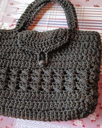 borsa fatta a mano nera nuova