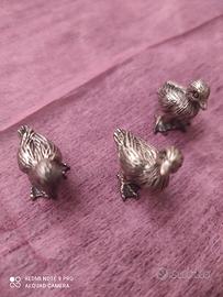 3 pulcini in argento 800