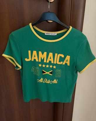 T-shirt Crop Top Jamaica - Bershka