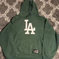 Felpa hoodie Majestic LA verde con cappuccio