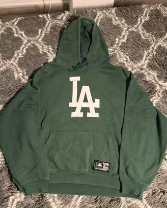 Felpa hoodie Majestic LA verde con cappuccio
