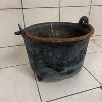 Pentola antica in ghisa da bracere diametro 38 cm