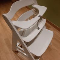 seggiolone pappa legno massello bianco