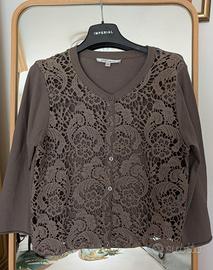 cardigan elegante  marrone fango ANIS 