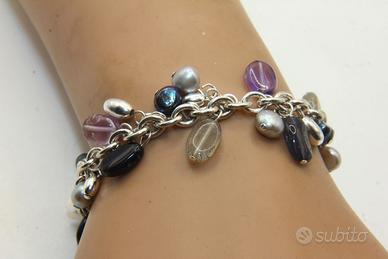 Splendido bracciale argento ametiste pietre natura