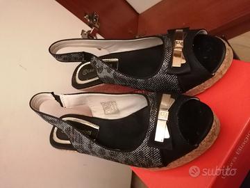 SANDALI IN PELLE CON ZEPPA DA DONNA NR 40