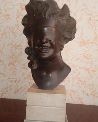 Antica Scultura "Dea Bendata" in Bronzo ‘900