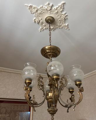 Lampadario a 5 luci, in stile Luigi XV/ barocco